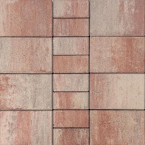 Тротуарная плитка вибропрессованная МОЗАИКА Color Mix Фламинго | 200х100 | BRAER
